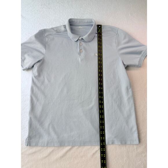 Tommy Bahama Mens Polo Size Large Athletic Striped Blue Golf Shirt - Picture 2 of 9